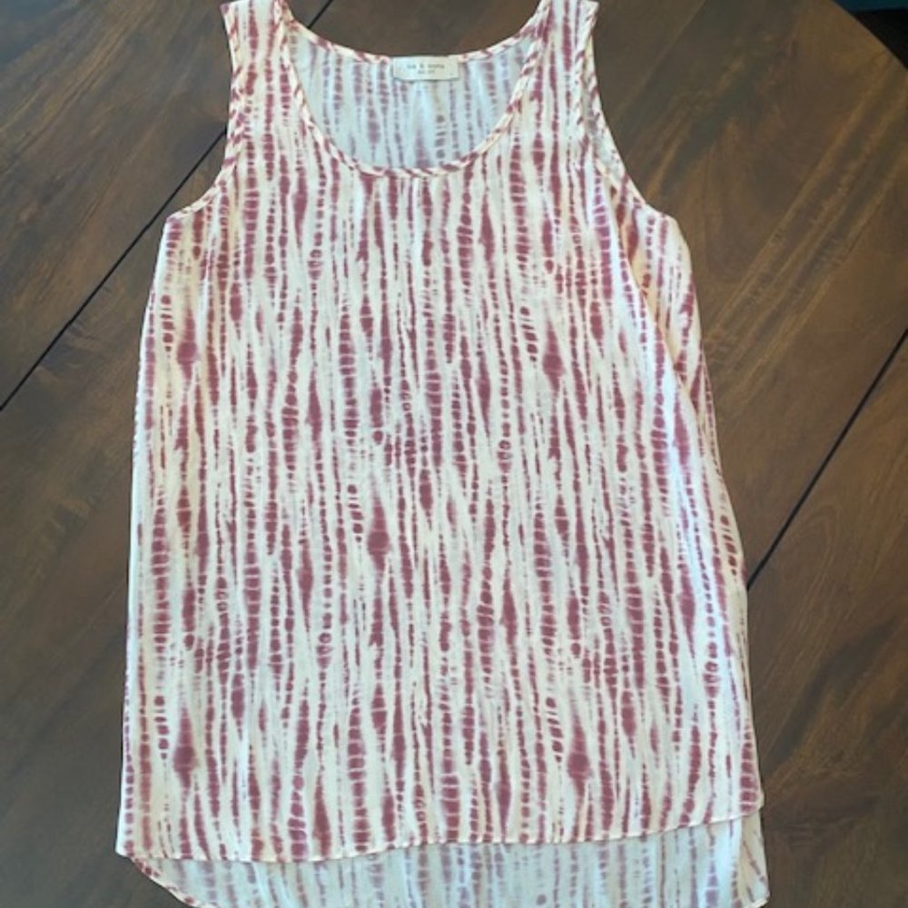 Pink and White tank top